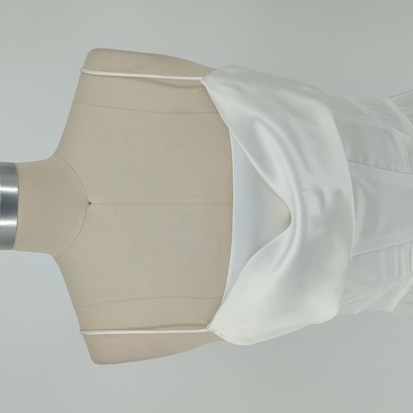 NEW Zara Satin Mini Dress White M wedding party cocktail preppy sexy victorian - Picture 4 of 9